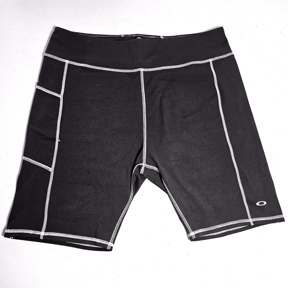 Oakley Womens Hydrolix Flex Blackout Workout Gym Sport Shorts XL